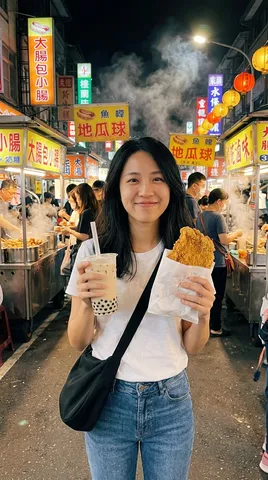逛夜市的示範