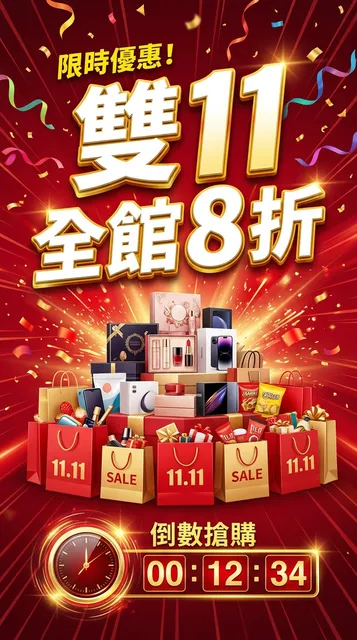 參考成品：雙 11 限時優惠短影音